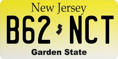 NJ license plate B62NCT