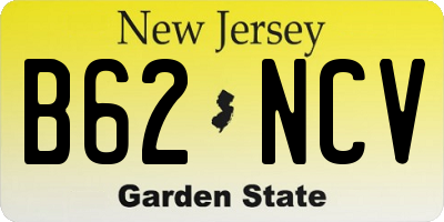NJ license plate B62NCV