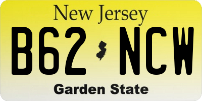 NJ license plate B62NCW