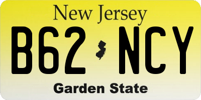 NJ license plate B62NCY