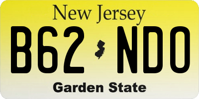 NJ license plate B62NDO