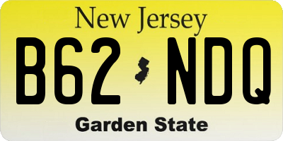 NJ license plate B62NDQ