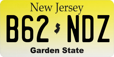 NJ license plate B62NDZ