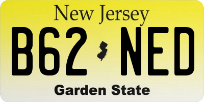 NJ license plate B62NED