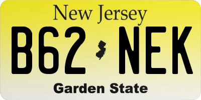 NJ license plate B62NEK