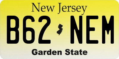 NJ license plate B62NEM