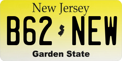 NJ license plate B62NEW