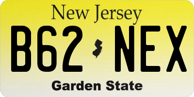 NJ license plate B62NEX