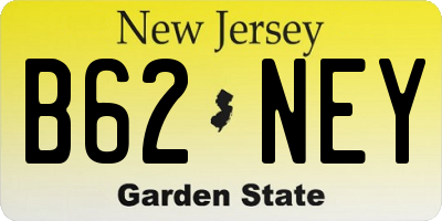 NJ license plate B62NEY