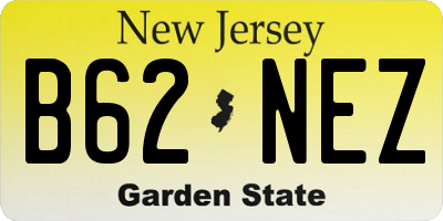 NJ license plate B62NEZ