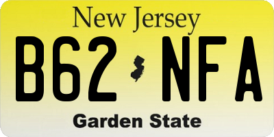 NJ license plate B62NFA