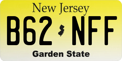 NJ license plate B62NFF