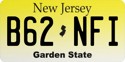 NJ license plate B62NFI