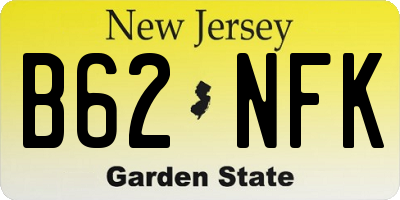 NJ license plate B62NFK