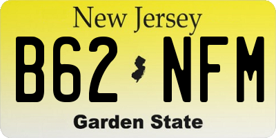 NJ license plate B62NFM