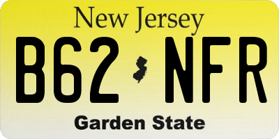 NJ license plate B62NFR