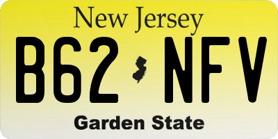 NJ license plate B62NFV