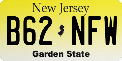 NJ license plate B62NFW