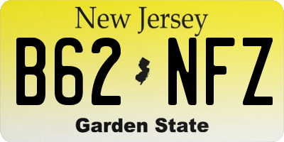 NJ license plate B62NFZ