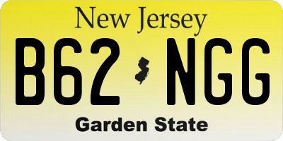 NJ license plate B62NGG
