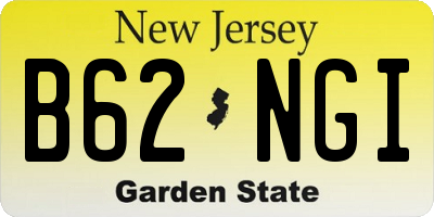 NJ license plate B62NGI