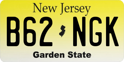 NJ license plate B62NGK
