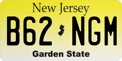 NJ license plate B62NGM