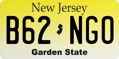 NJ license plate B62NGO