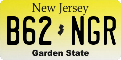 NJ license plate B62NGR