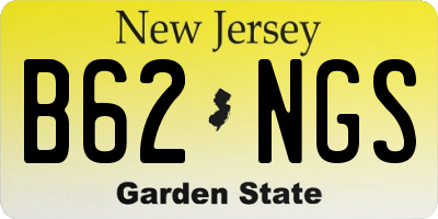 NJ license plate B62NGS