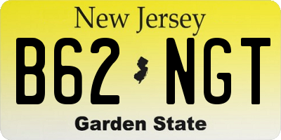 NJ license plate B62NGT