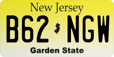 NJ license plate B62NGW