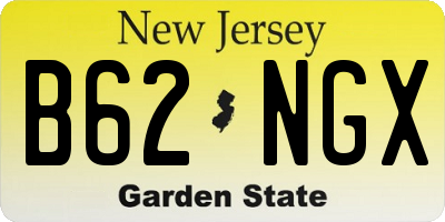 NJ license plate B62NGX