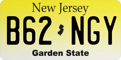 NJ license plate B62NGY