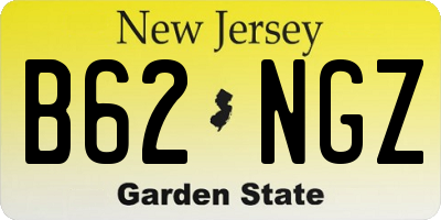NJ license plate B62NGZ