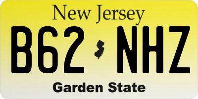 NJ license plate B62NHZ