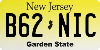 NJ license plate B62NIC