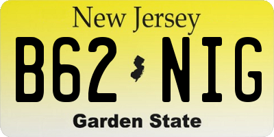 NJ license plate B62NIG