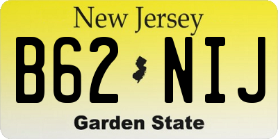 NJ license plate B62NIJ