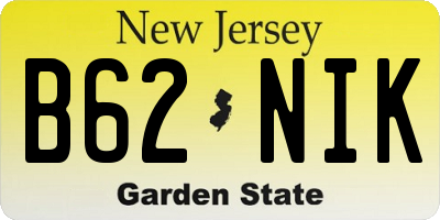 NJ license plate B62NIK