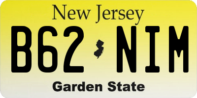 NJ license plate B62NIM