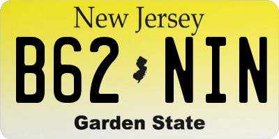 NJ license plate B62NIN