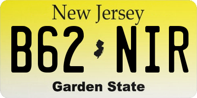 NJ license plate B62NIR