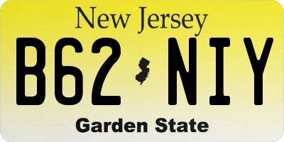 NJ license plate B62NIY