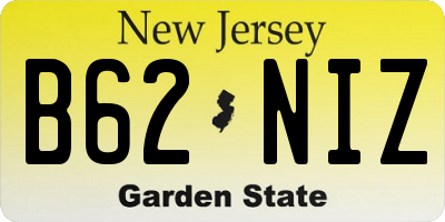 NJ license plate B62NIZ