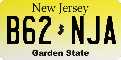 NJ license plate B62NJA
