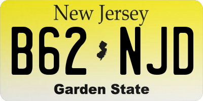 NJ license plate B62NJD