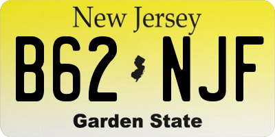 NJ license plate B62NJF