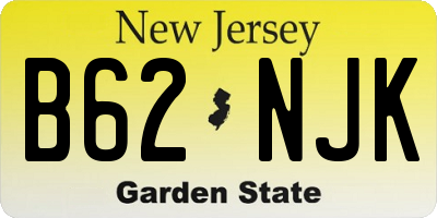 NJ license plate B62NJK