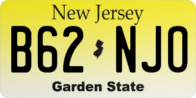 NJ license plate B62NJO